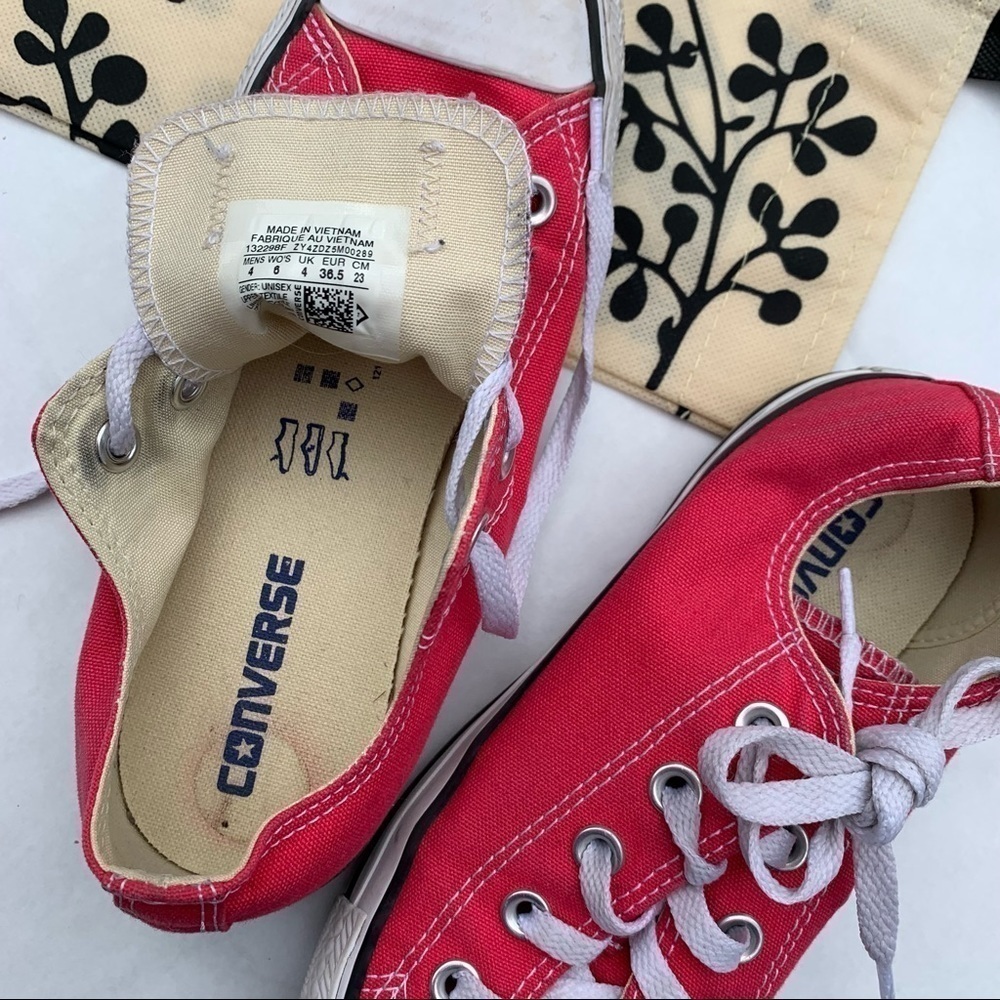 Converse all star hot pink low top canvas Sneaker women’s 6 shoes skater - Picture 9 of 9